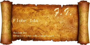 Flohr Ida névjegykártya